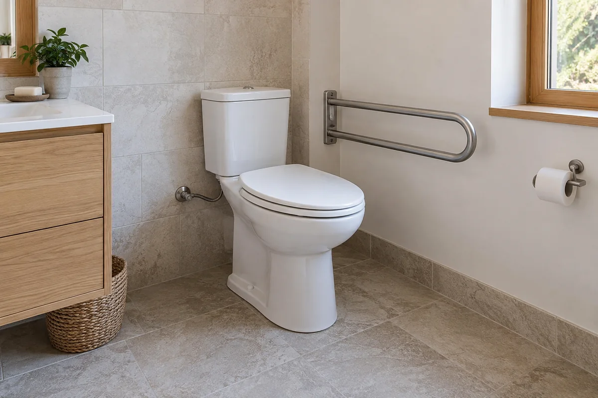Toilettes et espace dégagé pour préparer une adaptation sanitaire.